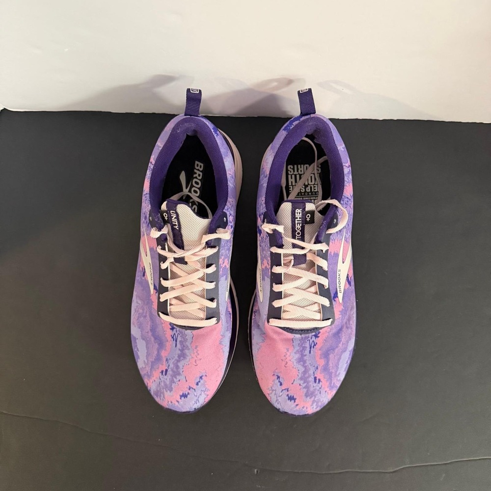 Brooks Revel 4 Together Victory Purple Pink Marble Running Shoes Size 10 - Picture 15 of 16
